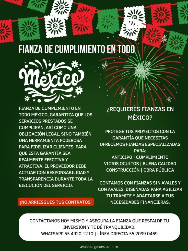 Fianza de Cumplimiento en Todo México