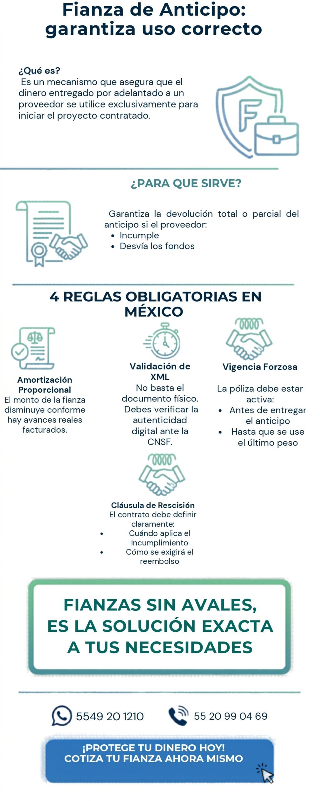 Fianza de Anticipo: garantiza uso correcto